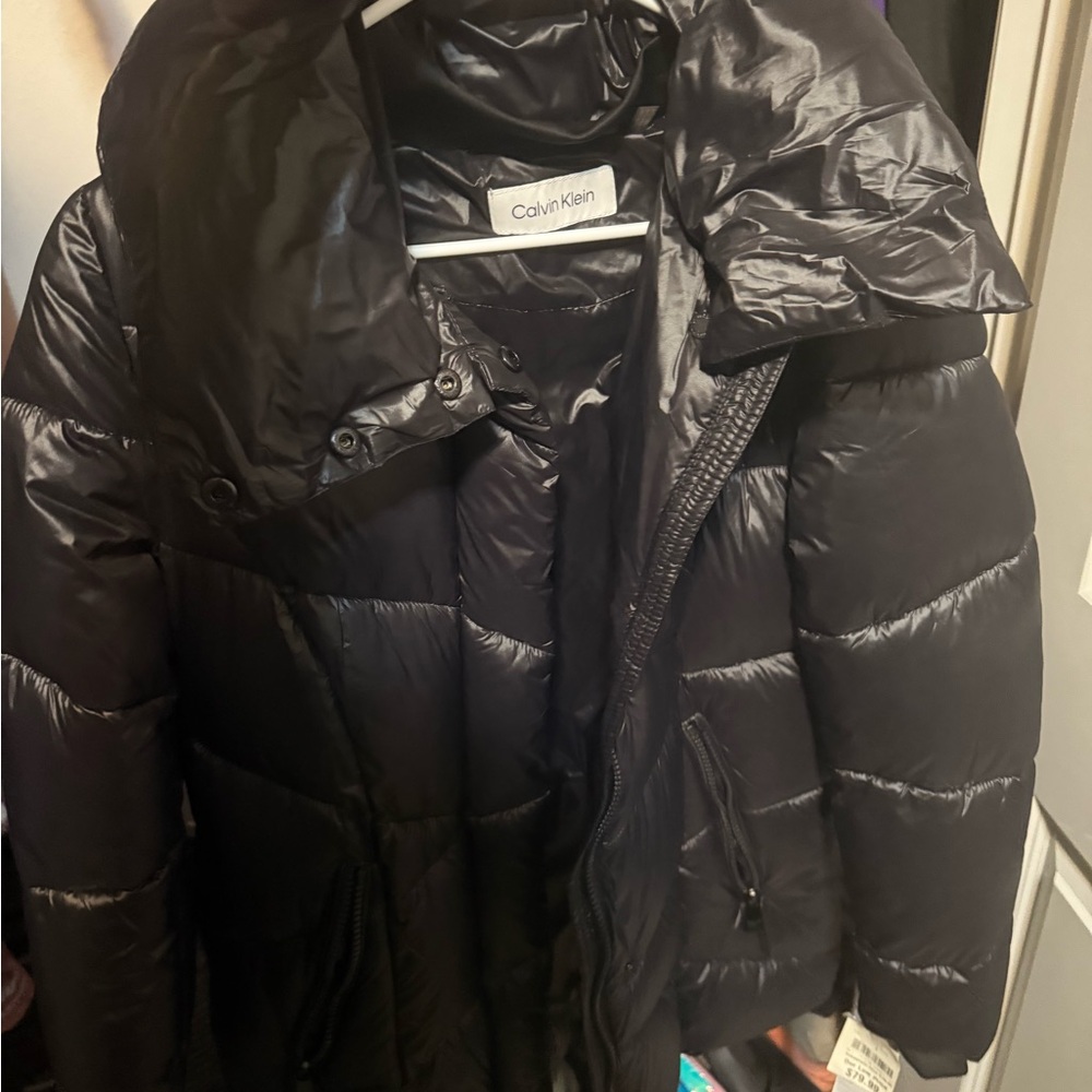 Calvin Klein Shiny Black Women's Puffer Coat